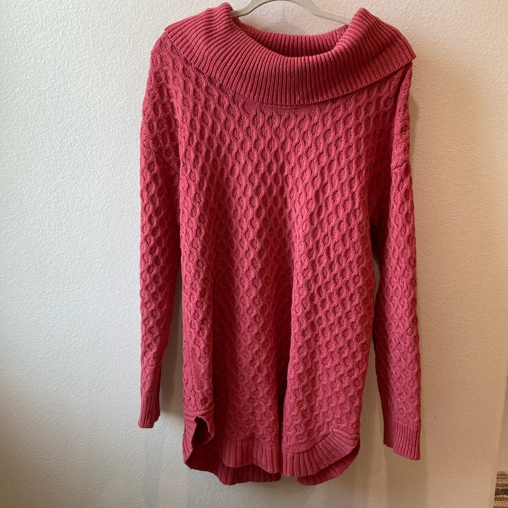 Motherhood Pink Cowl Neck Maternity Sweater